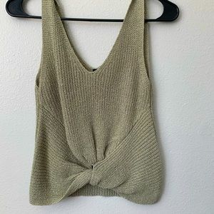 light green knitted tank top